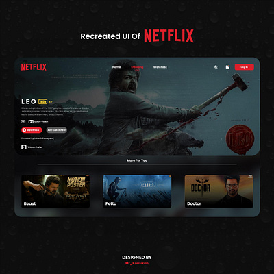 NETFLIX UI RECREATED branding logo movie netflix ott ui