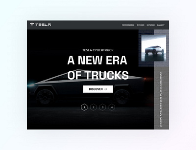 Website concept for Tesla design graphic design ui