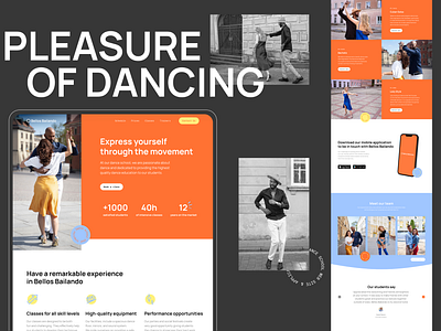 Latin dance school website 💃 application branding client oriented clients colors dance school mobile app orange product design small business typography ui user experience ux web design