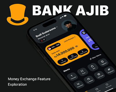 Bank Ajib - Money Exchange Feature Exploration adobe xd bank bank apps crypto dark mode figma financial flat mobile apps mobile design money exchange nft study case ui uiux user interface