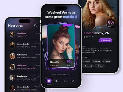 Dating App Visual Design branding design minimal design ui uiux user experience user interface