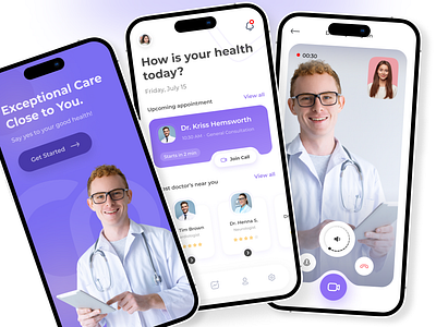 Healthcare App Visual Design branding design minimal design ui uiux user experience user interface