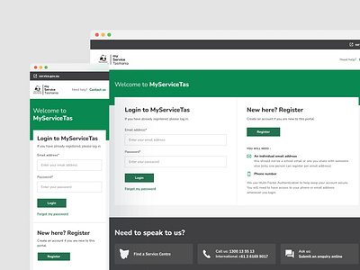 Government of Tasmania: Service Tasmania Portal design government portal product design tech ui ux web website