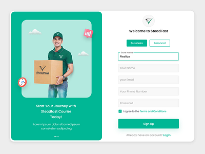 SteadFast - Login & Signup page creative agency creative agency ui creative design design ecommercelogin illustration landingpage login loginpage new onlinestore popular signup signuppage trendy trendy design ui ui ux design uidesign webdesign