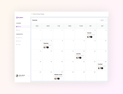 Planfit - A saas platform that lets you manage and assign tasks design graphic design ui