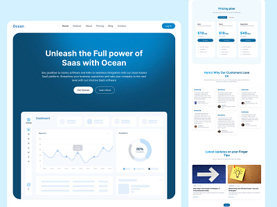 Ocean - Webflow Saas website Template dashboard gradient saas technology template web design webflow webflow template