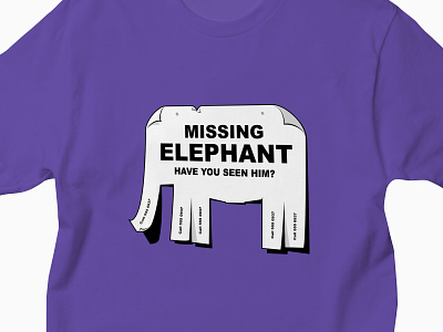 Missing elephant glenn jones glennz illustration illustrator missing tearoffflyer tee tshirt vector