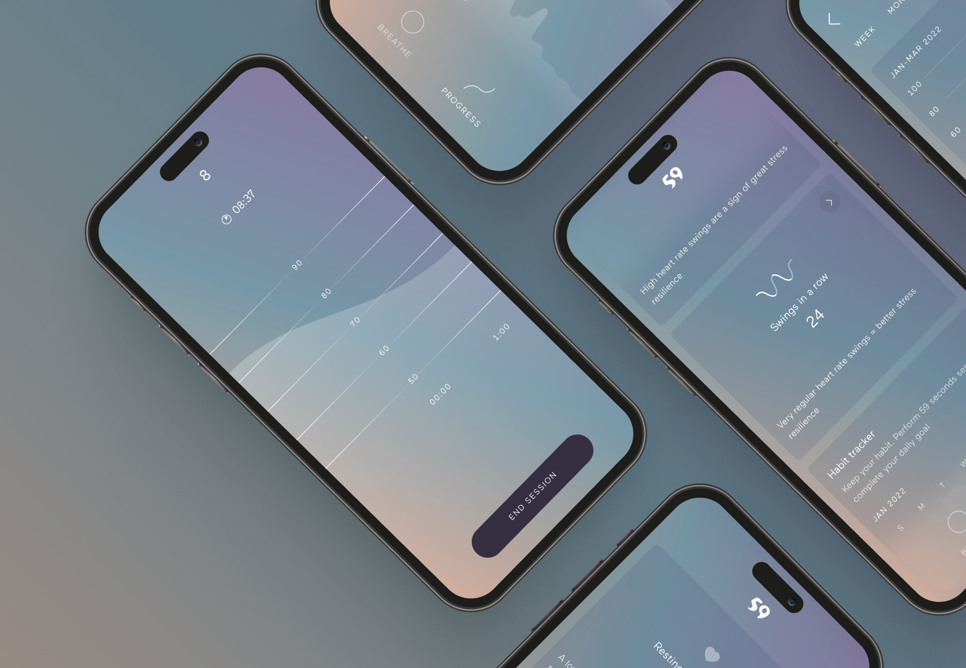 Building Breathing Habit 💨 app breathing calm card chart clean colorful dashboard exercise gradient health home illustration ios iphone mobile simple stats ui wellness