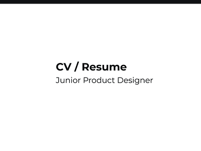 CV / Resume app branding cv design graphic design hire marketing product design resume typography ui ux web