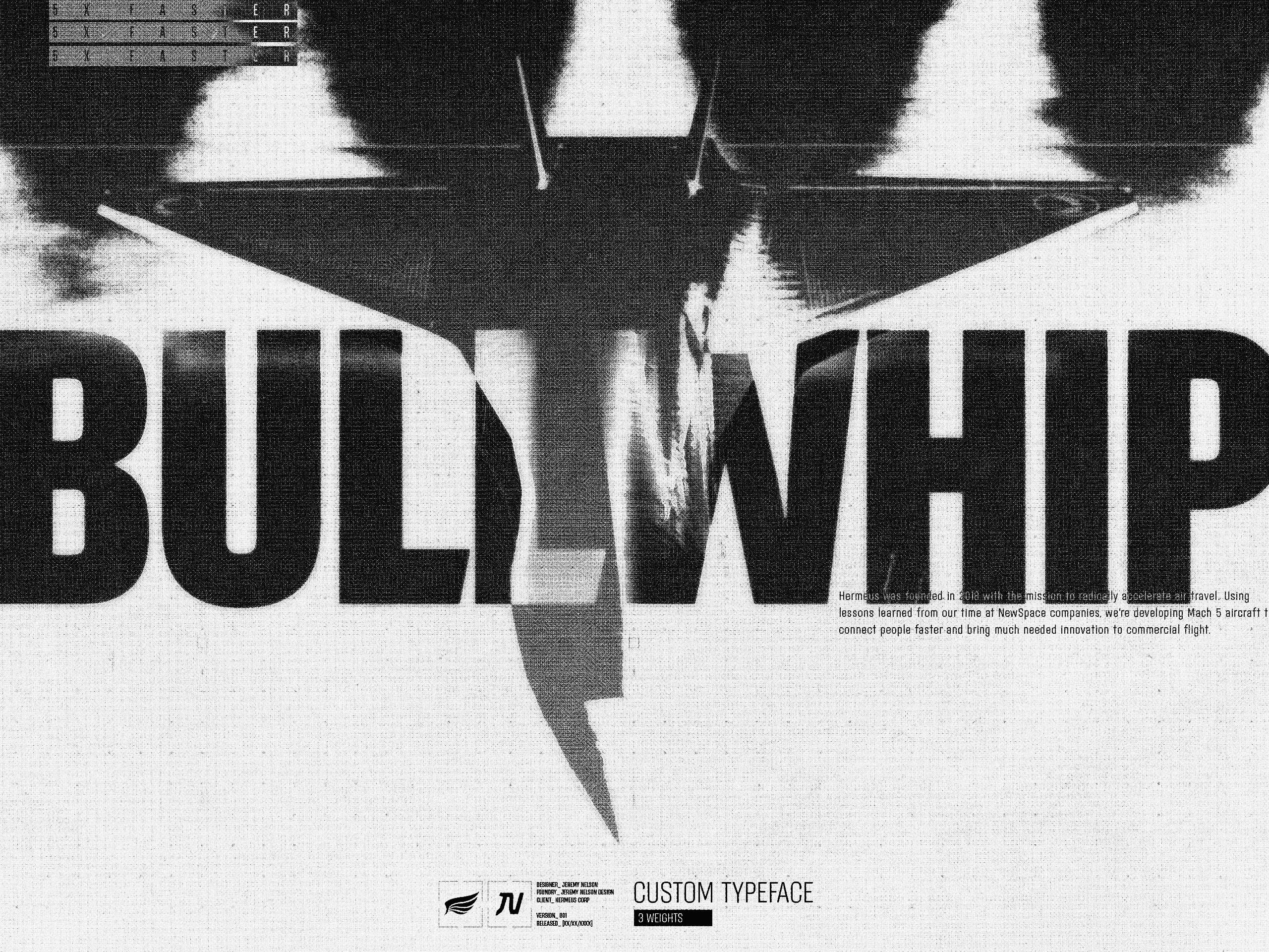 Bullwhip | Hermeus Custom Typeface bold font branding custom font custom type display font font design geometric font headline font identity industrial font sans serif sports design type design