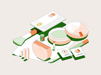 Fiserv - CloverConnect - Verticals banking beauty brush coffee credit card crypto finance fintech growth health icon illustration isometric line payments pos screen ui illustration web3