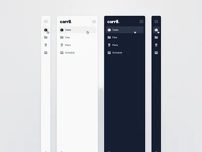 Carril: Sidebar - Light and dark dark mode dashboard navigation sidebar ui ux