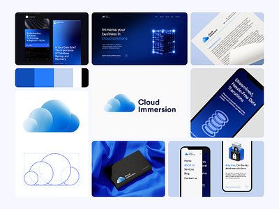 Brand Identity | Cloud Immersion 3d blue branding brand design branding database branding design graphic design illustration logo logo design startup branding stationery tech startup branding vector logo visual identity web design website