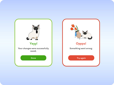 Daily UI-Success and Error Message Flash Card Design app dailyui design error graphic design illustration success typography ui ux vector