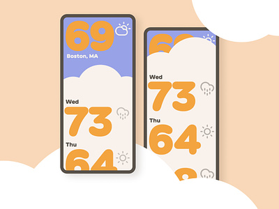Kawaii weather app app mobile ui weather