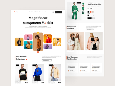 FASHION- Fashion Website beauty clean clothes fashion landing page magazine models modern outfit product professional shop store style summer ui uiux ux wear web design
