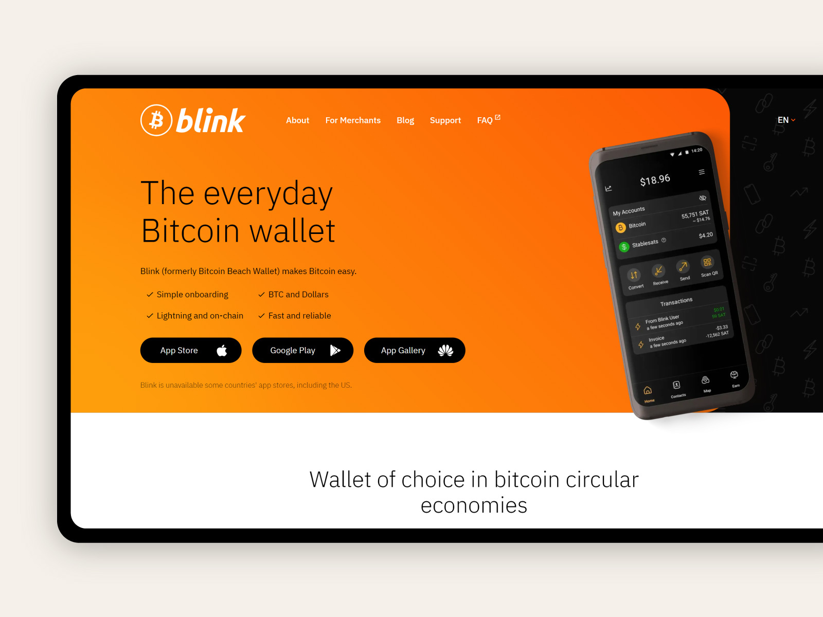 Blink wallet official website (live) by Andrej designSats on Dribbble