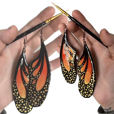 Monarch Collection. Made from scratch earrings. earrings jewelry painting