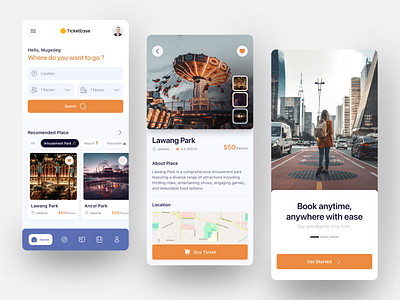 TicketEase - Ticket Booking Apps 📱 adventure airbnb app apps card home screen mobile ticket ticket booking tourism travel travel agency travel app traveler traveling trip trip app ui ux