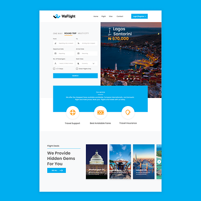 Waflight Travel Agency | Motion | Branding | UI UX 3d animation app branding design motion graphics product design travel ui uiux webapp website