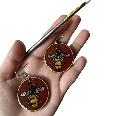 Honeybee Collection. Made from scratch earrings. design earrings jewelry painting