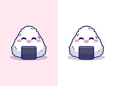 Cute Onigiri Kawaii🍙😍 ball cooking cute face food icon illustration japan japanese food kawaii logo lunch meal nori onigiri rice seaweed snack sushi triangle