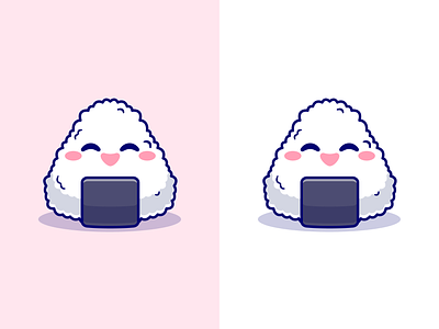 Cute Onigiri Kawaii🍙😍 ball cooking cute face food icon illustration japan japanese food kawaii logo lunch meal nori onigiri rice seaweed snack sushi triangle