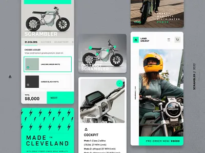 Land Energy Website Design animation auto branding clean cleveland design electric homepage interaction minimal mobile motion graphics motorcycle ui ux web webdesign website