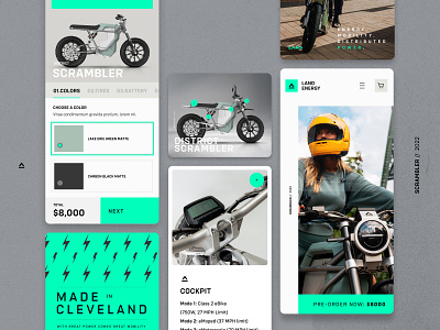 Land Energy Website Design animation auto branding clean cleveland design electric homepage interaction minimal mobile motion graphics motorcycle ui ux web webdesign website