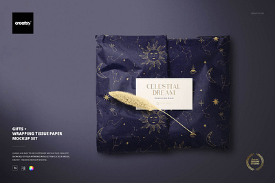 Gifts Wrapping Tissue Paper Mockup gifts