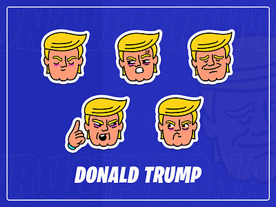 Emotes Personajes Políticos brand branding diseño diseño grafico donald emotes graphic design illustration ilustracion politica stickers trump vector