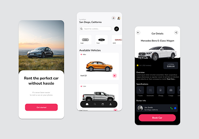 Car Rental App app graphic design ui