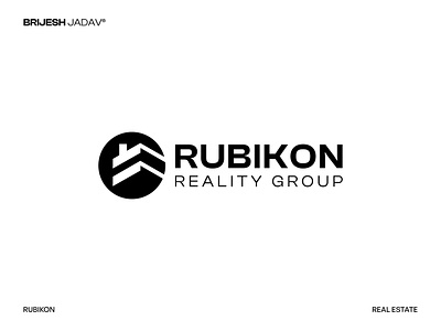 Rubikon Logo (Real estate logo) concept creative design home logo house logo logo logomark minimal logo modern logo real estate logo roof logo roofing logo