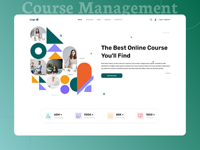 Course Management 📚️ app design dashboard design responsive web design typography ui vector web design