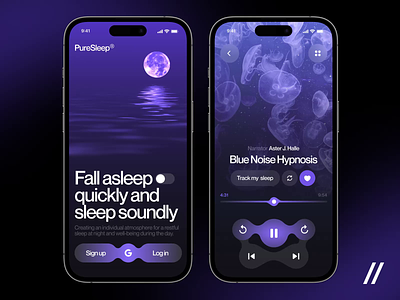 Sleep Mobile IOS App android animation app app design app interaction dashboard design ios media mobile mobile app motion online player relax sleep track ui uiux ux
