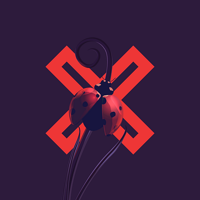 Ladybug Noir illustration vector