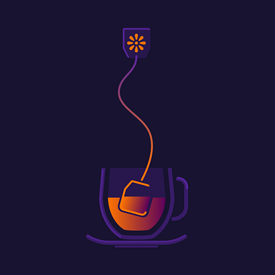 Purple Tea illustration vector