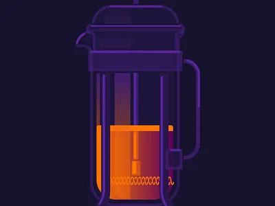 Purple French Press illustration vector