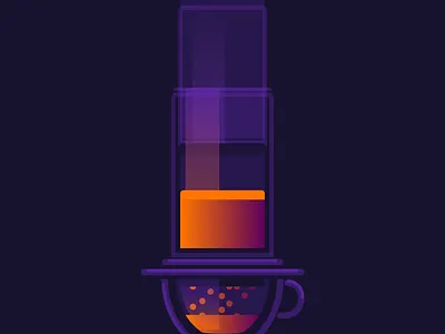 Purple AeroPress illustration vector