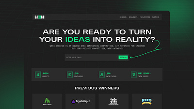 Web3Weekend competition desktop hackathon hero section landing page ui design web3