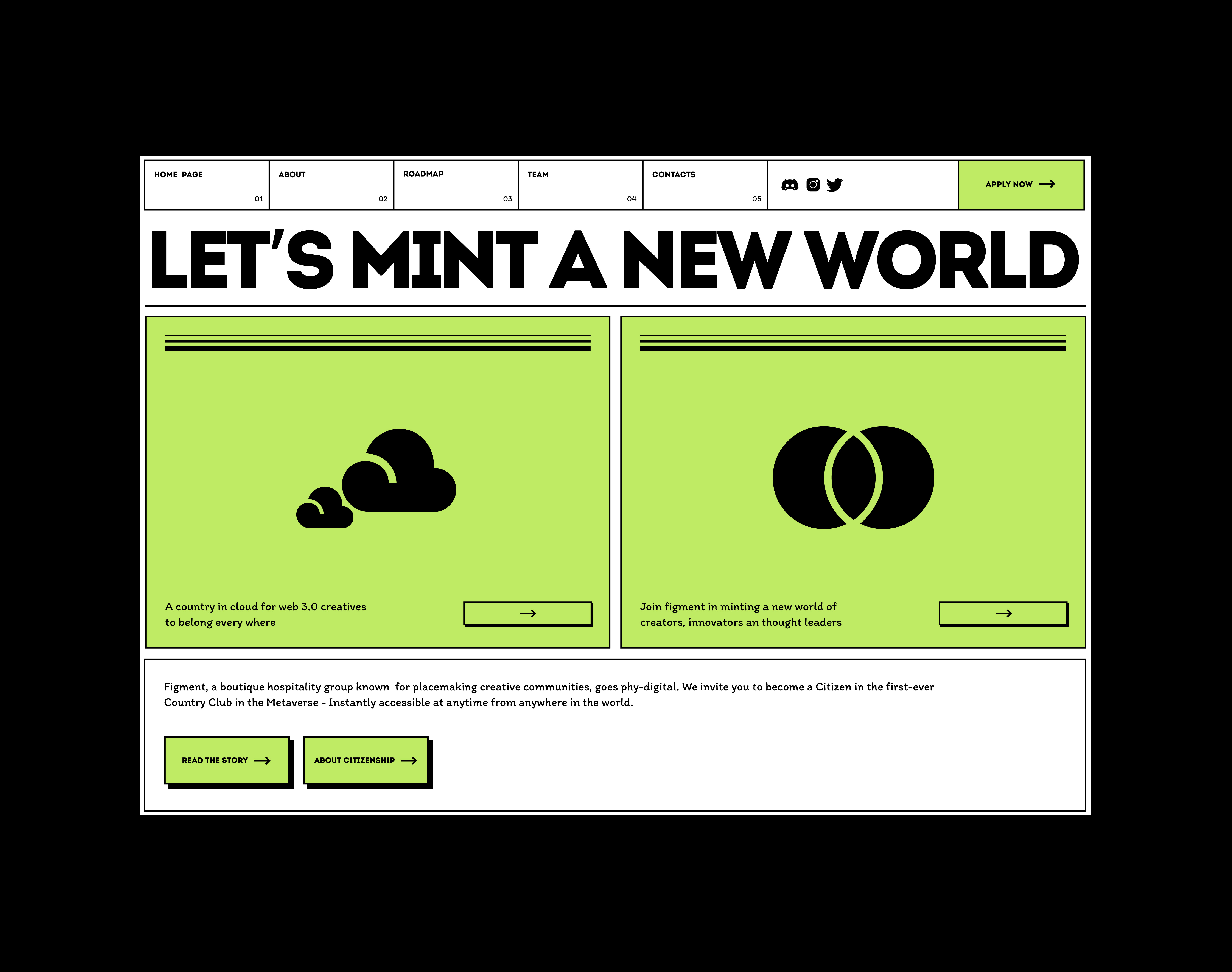 Figment: Country Club concept metaverse nft product ui ux web web3 webdesign website