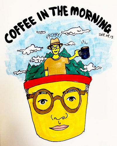 Coffee in the morning illustration