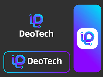 DeoTech Logo and Brand Identity Design 3d brand identity branding colorful logo design gradient logo illustration logo logo design modern logo modern logo design technology trendy ui website
