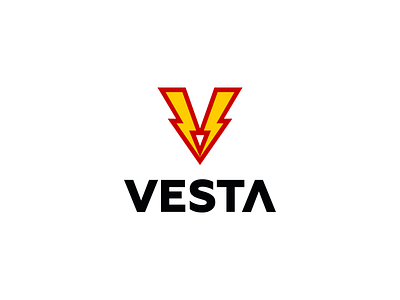 VESTA battery bolt brand design branding emblem flash geometric graphic design icon identity lettering lightning logo logo design logotype mark monogram simple symbol v letter