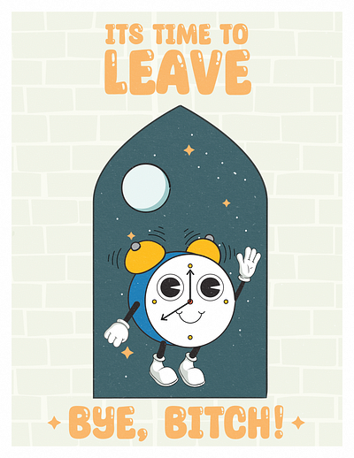 Time to Leave artwork cartoon design digital art illustration illustrator minimal rubber hose vector