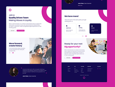 A career page for a loyalty program careers design templates ui ux