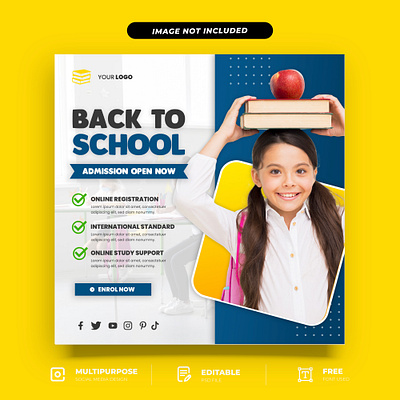 School Admission Social Media Template educationdesign