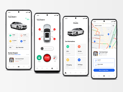 Tesla - Electric Car Mobile App app automotive car mobile tesla ui