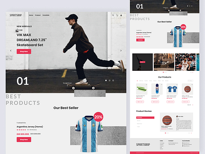 E-commerce Landing page Sport landingpage sport ui uiux website