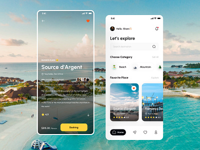 Travel App design prototype ui ux